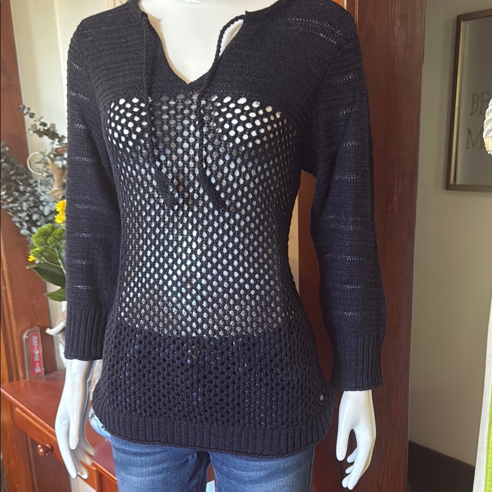 NWT Eddie Bauer size small navy Knit Women's Sweater